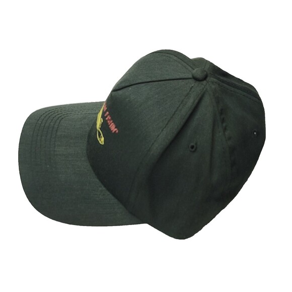 Green Hooked on Fishing Hat Cap Fly Fishing Strapback - Picture 6 of 9